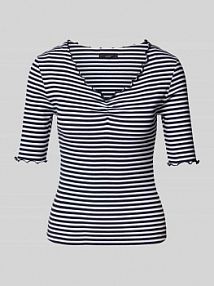 T-shirt z dekoltem w serek Zero granatowy damski EAN 1010003319