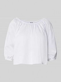 Bluzka o kroju regular fit z rękawem o dł. 3/4 Zero biała damska EAN 1010003213