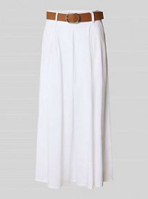 Długa spódnica z mieszanki bawełny Zero biała EAN 1010003200