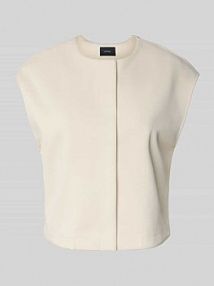 Kamizelka o szerokim kroju z okrągłym dekoltem model Umandy someday beżowa damska EAN 10429113271357