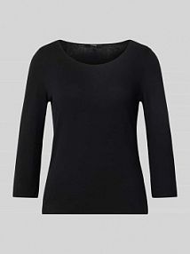 Bluzka z mieszanki wiskozy z długim rękawem i okrągłym dekoltem model Kirosa someday czarna damska EAN 10324512212100