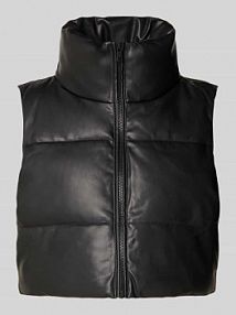 Kamizelka pikowana krótka z imitacji skóry model ELSIE Only czarna damska EAN 15322028