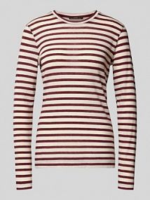 Bluzka z długim rękawem i prążkowanym, okrągłym dekoltem Windsor czerwona damska EAN 30048230