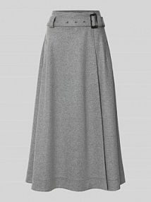 Spódnica midi z żywej wełny z paskiem Windsor szara EAN 30049188