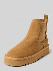 Mokasyny w stylu chelsea z mieszanki skóry tamaris brązowe damskie EAN 1-26419-45