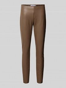 Spodnie o kroju skinny fit z imitacji skóry model RESA RAFFAELLO ROSSI brązowa EAN 275878 6736