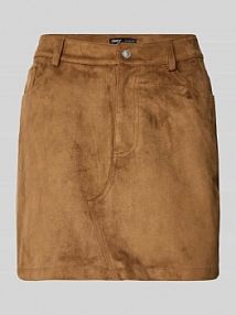 Spódnica mini o dopadowanym kroju z imitacji zamszu model TULIP Only beżowa EAN 15353153