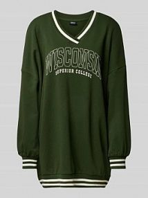 Sukienka z dzianiny dresowej z mieszanki bawełny model NIA Only zielona EAN 15269199