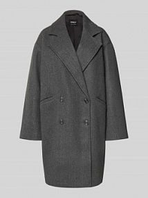 Płaszcz o kroju oversized z kołnierzem z połami model BLAKE Only szary damski EAN 15326287