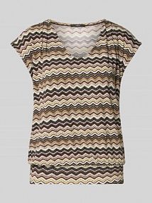 T-shirt ze wzorem na całej powierzchni i dekoltem w serek Zero czarny damski EAN 1010003304