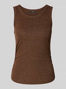 Top z mieszanki wiskozy z okrągłym dekoltem Zero brązowy damski EAN 1010002232