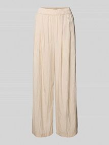 Spodnie z mieszanki wiskozy z elastycznym pasem Zero beżowe damskie EAN 1010003256