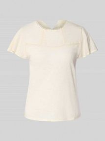 T-shirt z okrągłym dekoltem i koronką szydełkową Zero damski EAN 1010003417