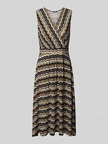 Sukienka o długości do kolan z dekoltem w serek Zero czarna EAN 1010003293