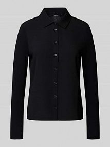 Bluzka koszulowa o kroju slim fit z mieszanki wiskozy i elastanu model Kirsty someday czarna damska EAN 1045267283373