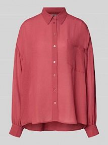 Bluzka koszulowa o luźnym kroju z fakturą krepy model IFIRE Essentiel Antwerp różowa damska EAN Ifire