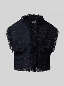 Kamizelka o kroju comfort fit z dodatkiem wiskozy model ISHANI-I1SA Essentiel Antwerp granatowa damska EAN Ishani