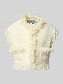 Kamizelka o kroju comfort fit z dodatkiem wiskozy model ISHANI-I1SA Essentiel Antwerp biała damska EAN Ishani