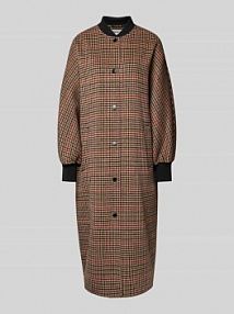 Płaszcz o kroju oversized z czystej wełny model IFIT Essentiel Antwerp brązowy damski EAN Ifit