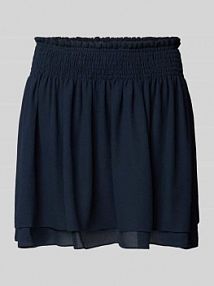 Spódnica mini z fakturą krepy model SMILE Essentiel Antwerp granatowa EAN Ismile