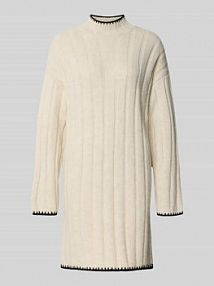 Sukienka z dzianiny o kroju comfort fit z detalami w kontrastowym kolorze model CHICK Only biała EAN 15366020