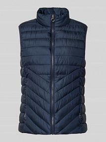 Kamizelka pikowana o kroju slim fit ze stójką s.Oliver RED LABEL granatowa damska EAN 2164696