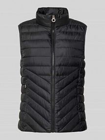 Kamizelka pikowana o kroju slim fit ze stójką s.Oliver RED LABEL czarna damska EAN 2164696