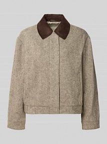 Kurtka wełniana o kroju regular fit model Contrast Gant brązowa damska EAN 4700391