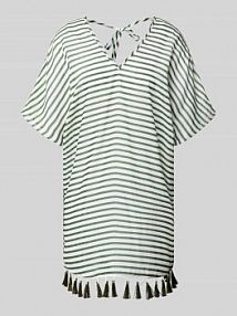 Tunika z dekoltem w serek i pomponami VENICE BEACH oliwkowa EAN BL39120A_LS