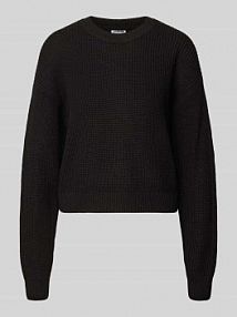 Sweter z dzianiny z okrągłym dekoltem model MAYSA Noisy May czarny damski EAN 27021536