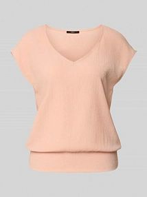 T-shirt z dekoltem w serek i krótkim rękawem Zero różowy damski EAN 1010003400