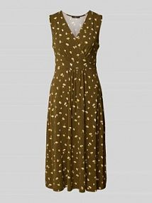 Sukienka o długości do kolan z dekoltem w serek Zero oliwkowa EAN 1010003403