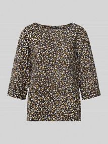 Bluzka z wiskozy okrągłym dekoltem i rękawami o dł. 3/4 Zero czarna damska EAN 1010003381