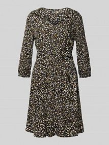 Sukienka o długości do kolan z zaokrąglonym dekoltem w serek Zero czarna EAN 1010003430