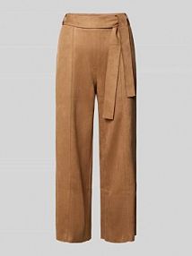 Spodnie z imitacji skóry z wiązanym paskiem Zero brązowa EAN 1010003455