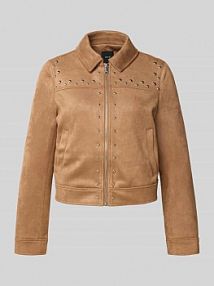 Kurtka z imitacji skóry z obszyciem nitami Zero brązowa damska EAN 1010003334