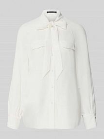 Bluzka koszulowa z dodatkiem jedwabiu LUISA CERANO biała damska EAN 228594 2179