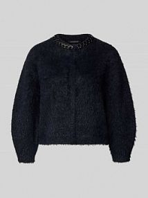 Kurtka z dzianiny z okrągłym dekoltem LUISA CERANO czarna damska EAN 428026 5351