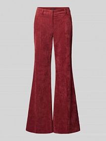 Spodnie z szeroką nogawką i fakturowanym wzorem LUISA CERANO czerwone damskie EAN 628851 3556