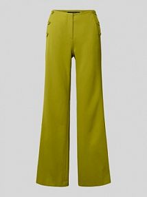 Spodnie o rozkloszowanym kroju z guzikami LUISA CERANO zielone damskie EAN 628844 3453-28