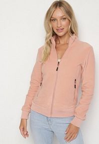Beżowy Polar bluza rozpinana z Bawełną Nerrive Born2Be damska