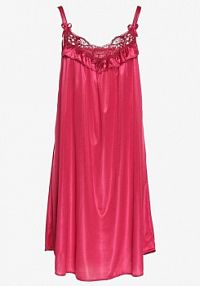 Bordowa koszula nocna na Ramiączkach Zdobiona Koronką Milurea Born2Be