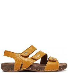 Sandały na obcasie Rieker miodowy 61402-69