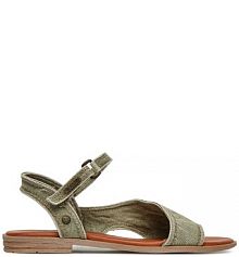 Sandały na obcasie mustang zielone 1388-807-716