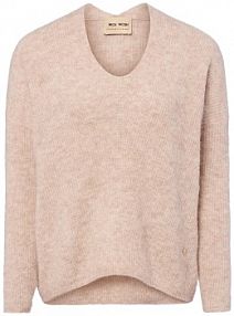 Sweter  z zawartością alpaki  MMThora Kobiety Wełna różowy jednolity L MOS MOSH damski