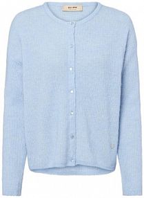 Kardigan z zawartością alpaki  MMAlmine Kobiety Wełna niebieski jednolity XS MOS MOSH