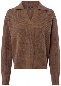 Sweter z dzianiny kaszmirowej Kobiety Kaszmir brązowy marmurkowy XXL IPURI damski