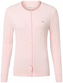 Kardigan  Kobiety Bawełna różowy jednolity S Gant