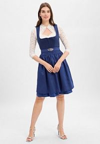 Sukienka na co dzień Kobiety Sztuczne włókno niebieska jednolity 46 Krüger Dirndl