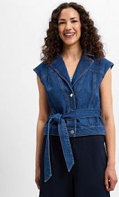 Kamizelka dżinsowa  YASLira Kobiety Bawełna niebieska jednolity 40 Y.A.S damska